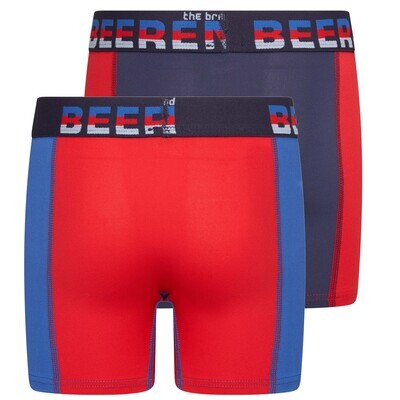 (19-750) Jongens boxershort Mix and Match 2-Pack rood/donkerblauw 146/152