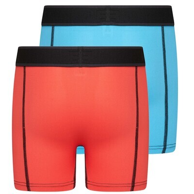 (19-751) Jongens boxershort Mix and Match 2-Pack koraal/turquoise 122/128
