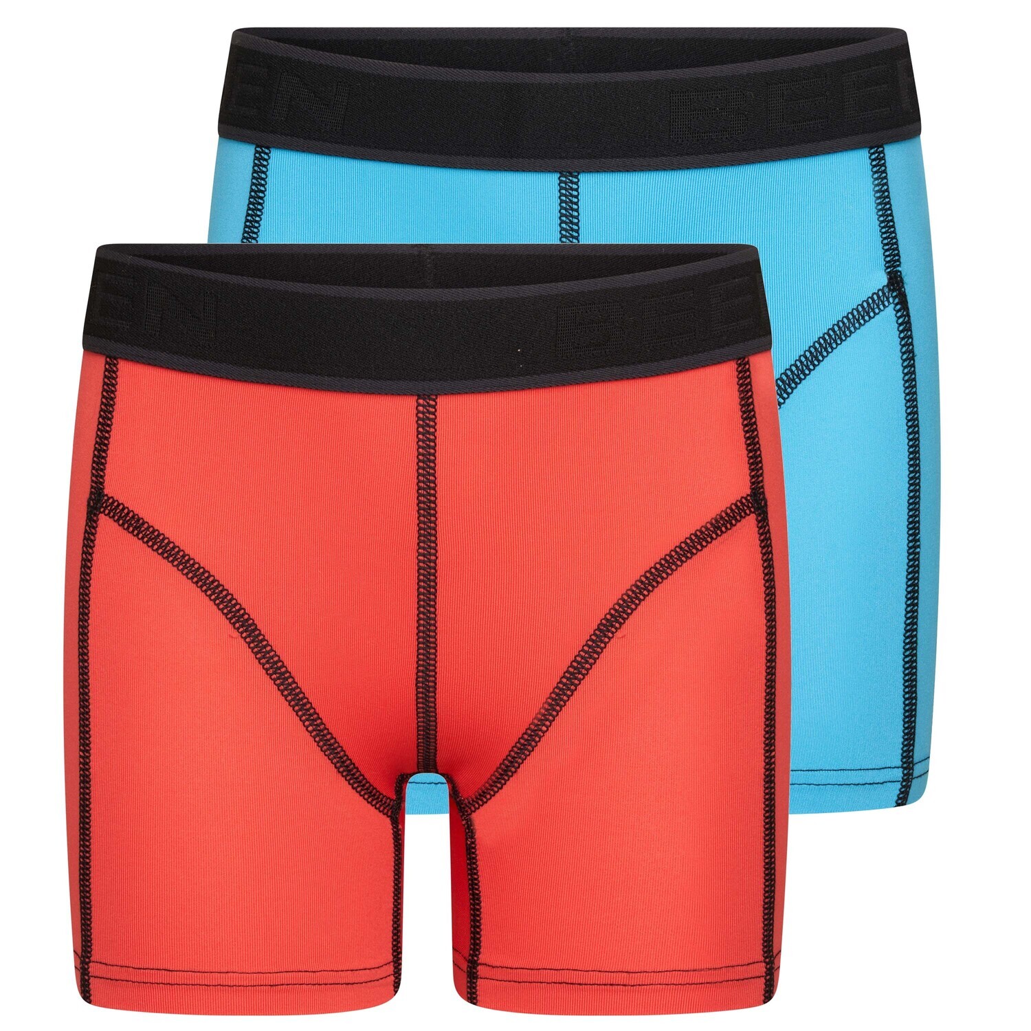 (19-751) Jongens boxershort Mix and Match 2-Pack koraal/turquoise 134/140