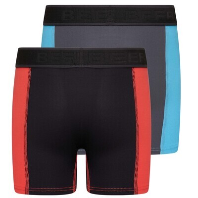 (19-750) Jongens boxershort Mix and Match 2-Pack koraal/turquoise 170/176