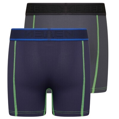 (19-751) Jongens boxershort Mix and Match 2-Pack donkerblauw/grijs 110/116