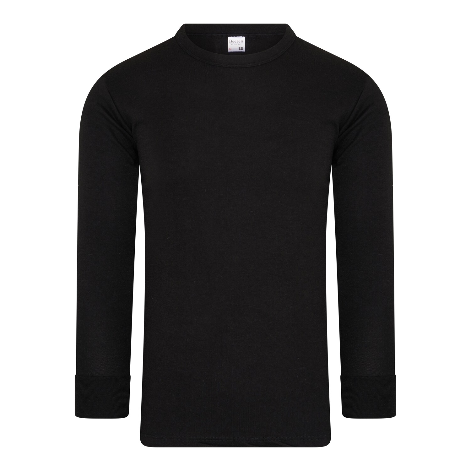 (12-641) Heren hemd lange mouw Thermo zwart XL