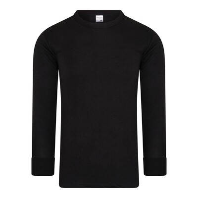 (12-641) Heren hemd lange mouw Thermo zwart XL