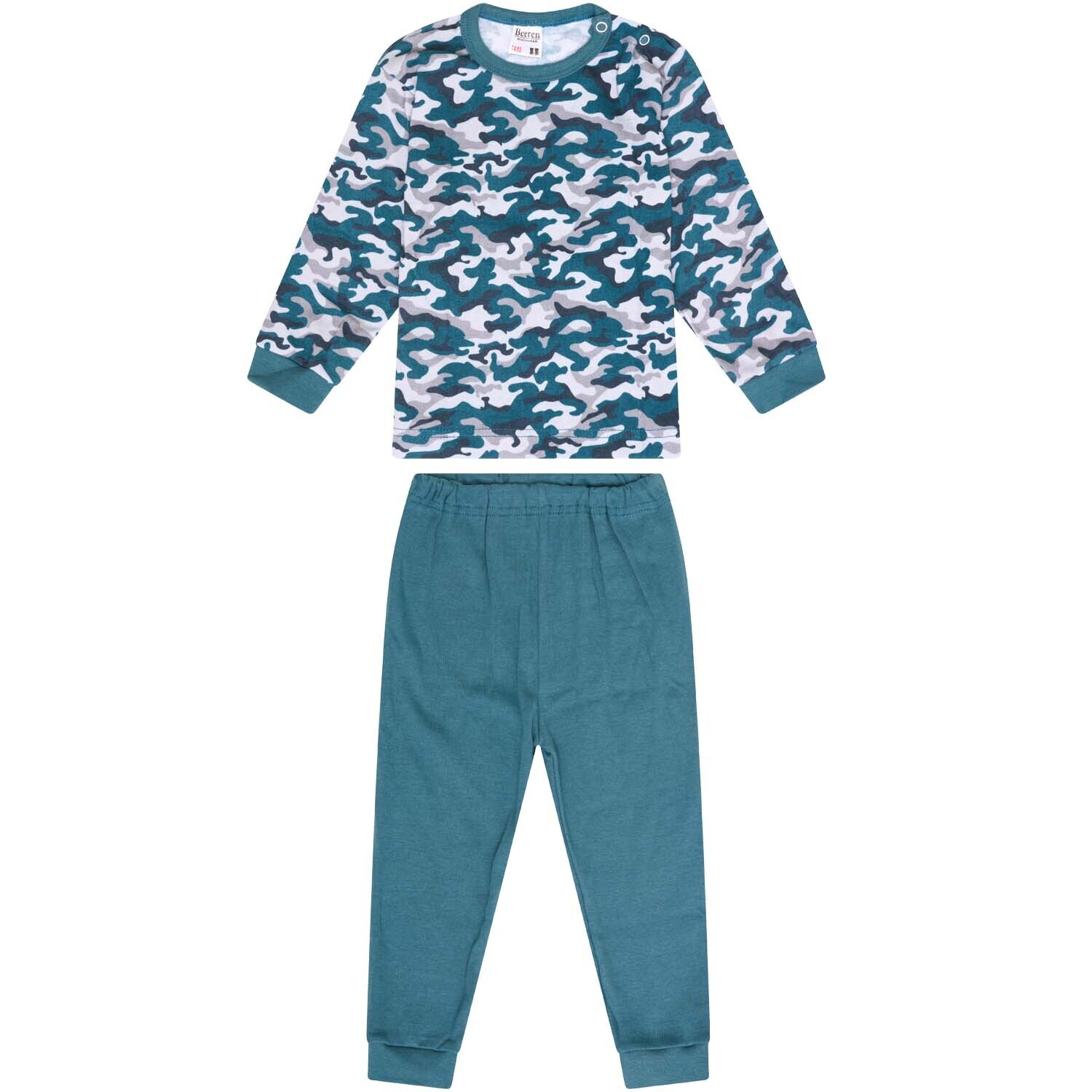 (24-023) Baby pyjama Camouflage petrol 98/104