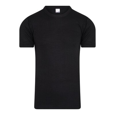 (12-640) Heren hemd korte mouw Thermo zwart XL