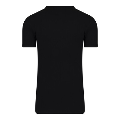 (11-540) Heren T-shirt V-hals extra lang zwart XXL