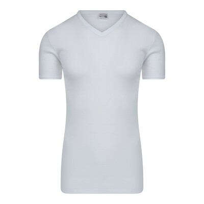 (11-540) Heren T-shirt V-hals extra lang wit XL