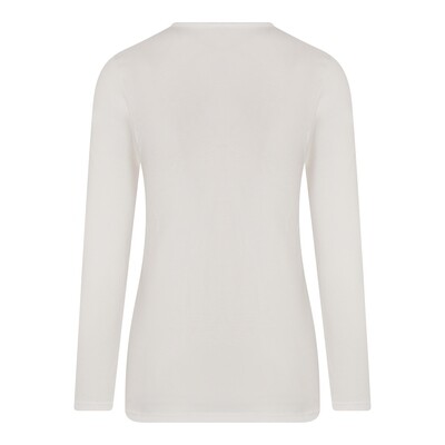 (07-486) Dames onderblouse Thermo lange mouw wolwit L
