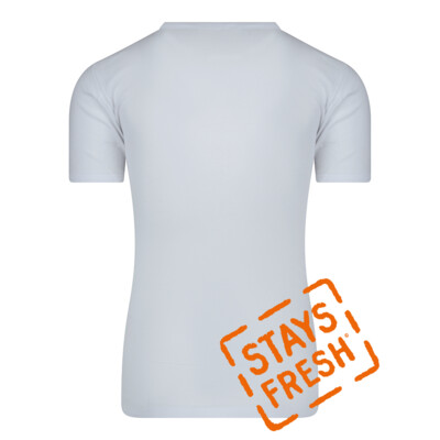 (11-402) Heren T-shirt V-hals Stays-Fresh wit XL