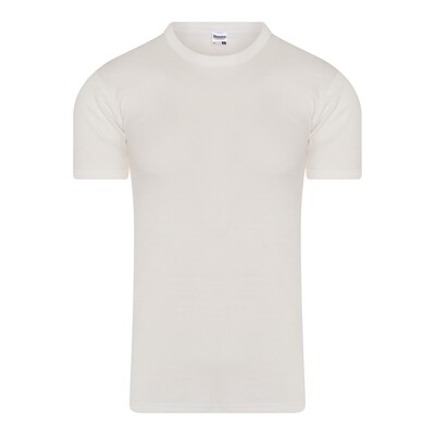(12-640) Heren hemd korte mouw Thermo wolwit M