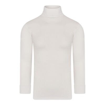 (15-400) Heren colshirt lange mouw Thermo wolwit XL