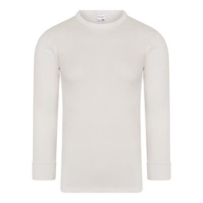 (12-641) Heren hemd lange mouw Thermo wolwit XL