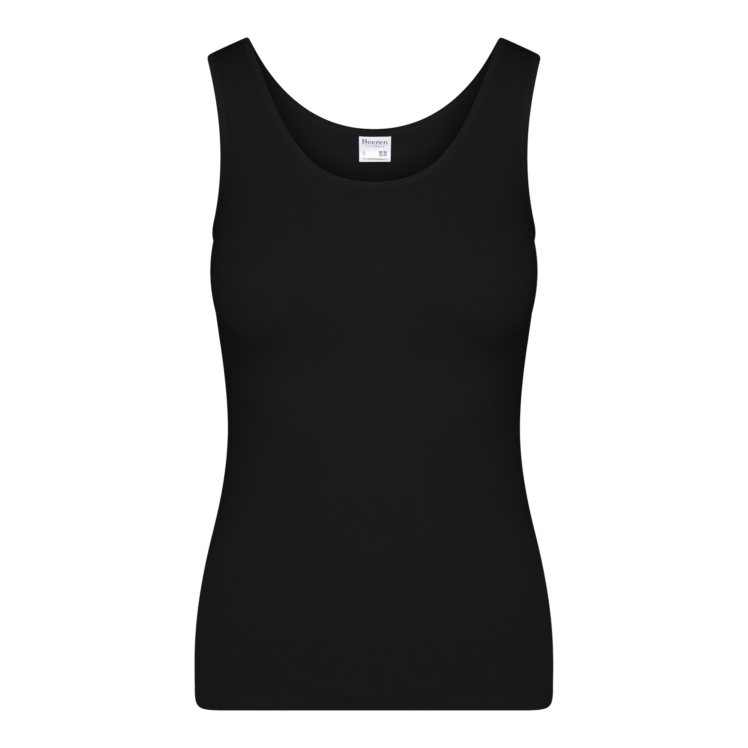 (07-577) Dames singlet basic(M045) zwart XL, Size: XL, Color: Zwart
