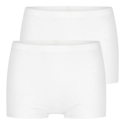 (16-431) Dames boxer basic(M045) 2-pack wit M