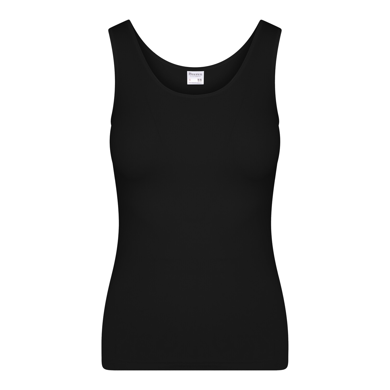 (07-577) Dames singlet basic(M045) zwart S