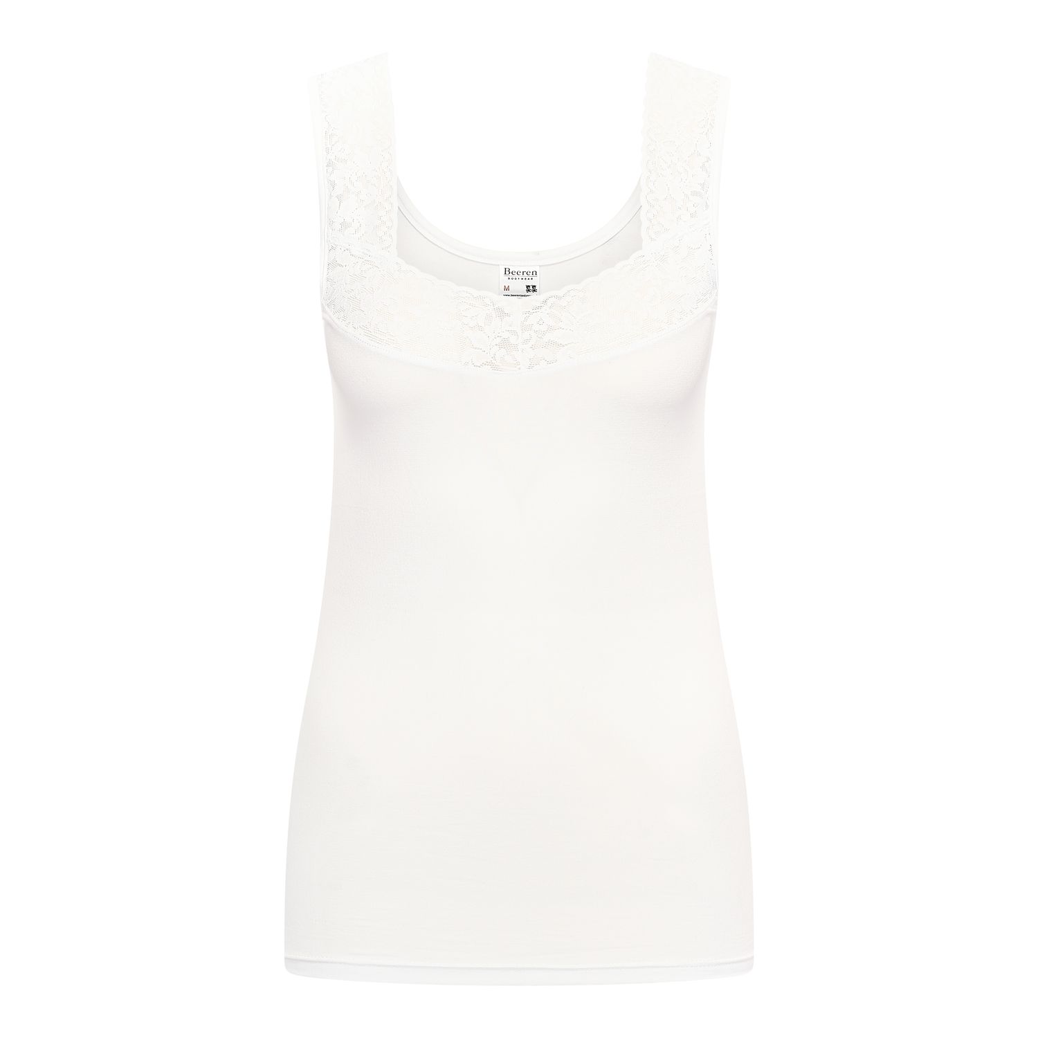 (07-494) Dames hemd Comfort feeling met kant Wit M