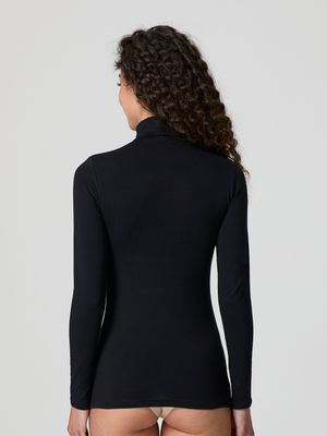 (4267A) Jadea D. T-shirt met Col lange mouw zwart