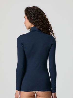 (4267A) Jadea D. T-shirt met Col lange mouw marine