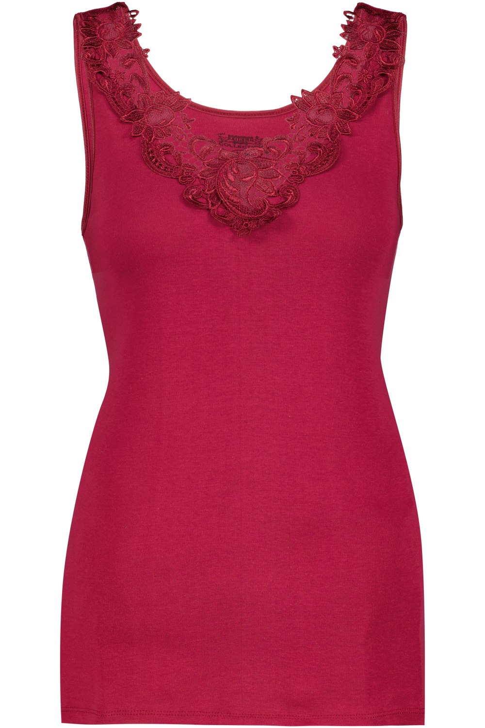 228/1 Toker dames hemd met kant, Size: 40/42, Color: bordeaux