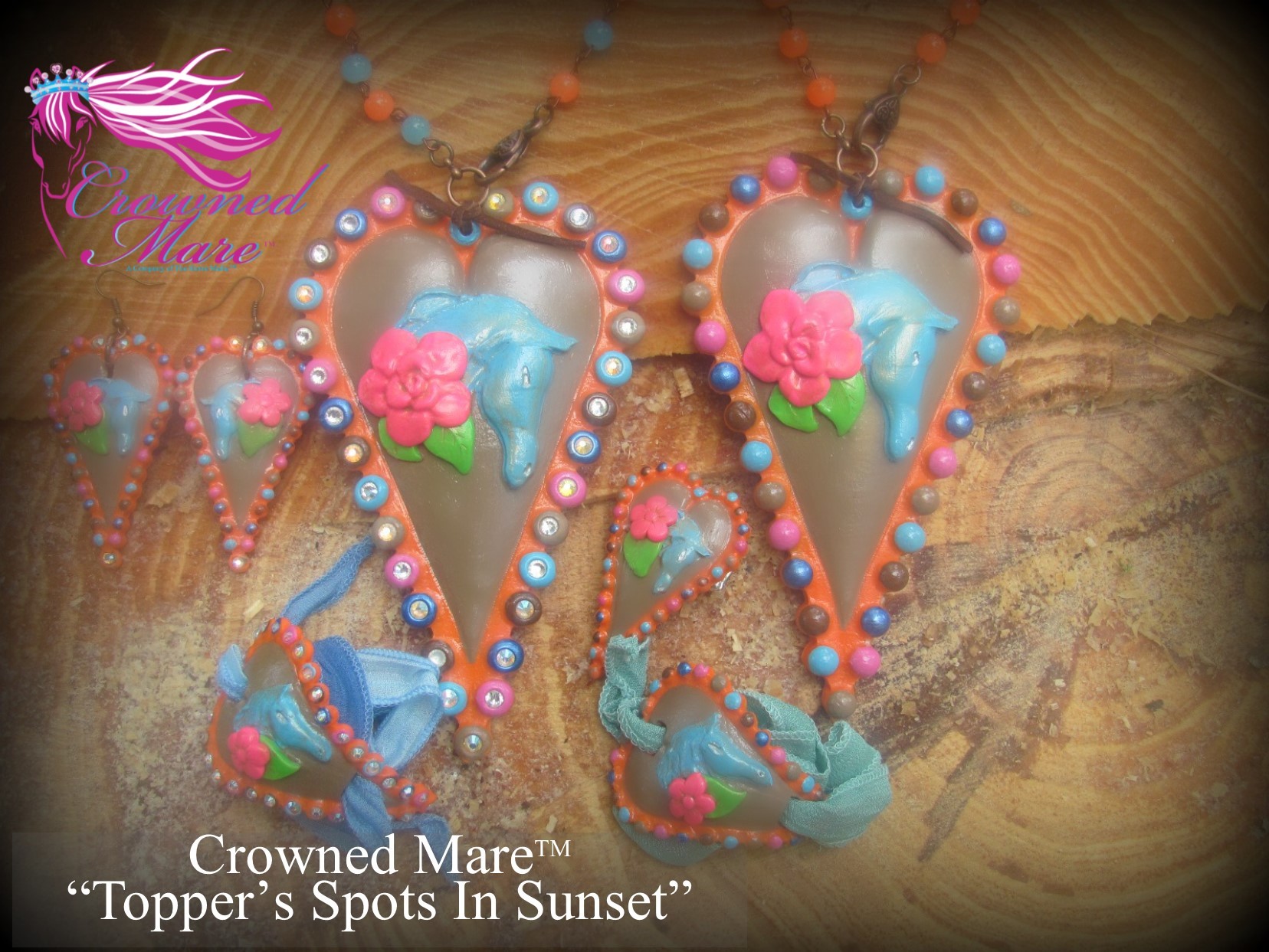 Topper's Spots In Sunset - Full Set (Pendant, Earrings, Bracelet and Ring)