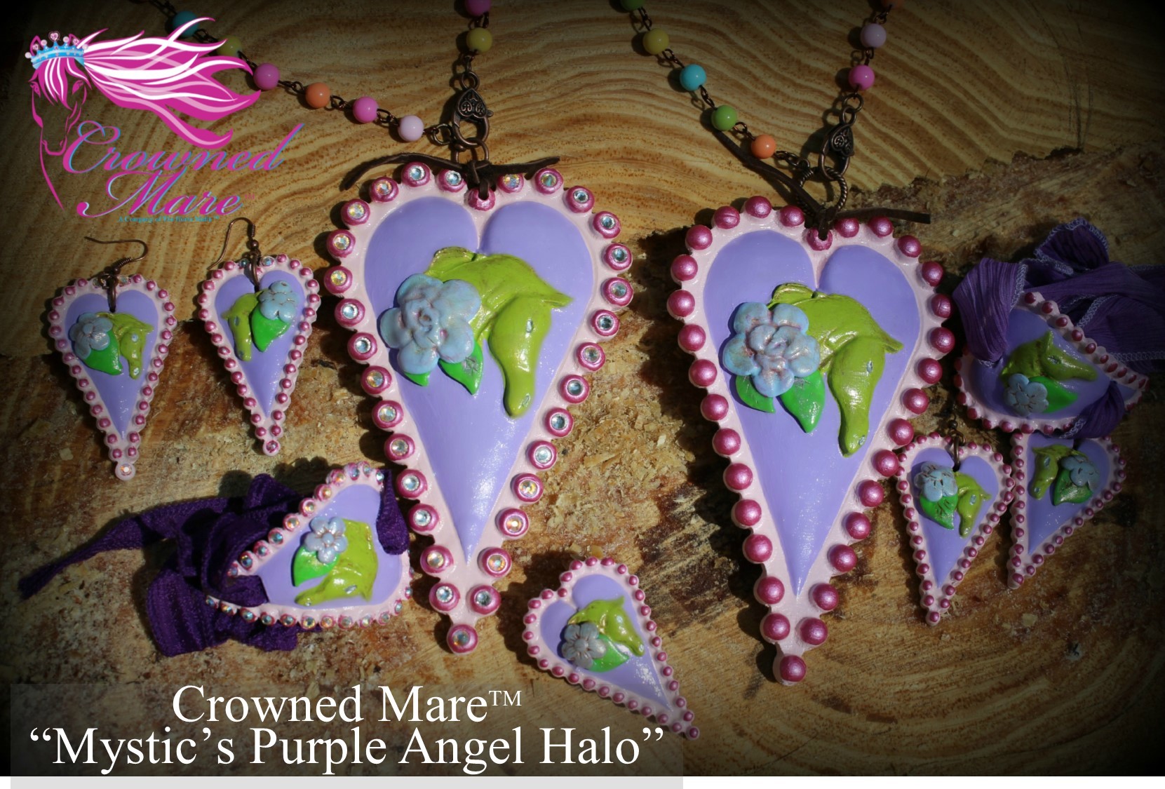 Mystic's Purple Angel Halo - Full Set (Pendant, Earrings, Bracelet and Ring)