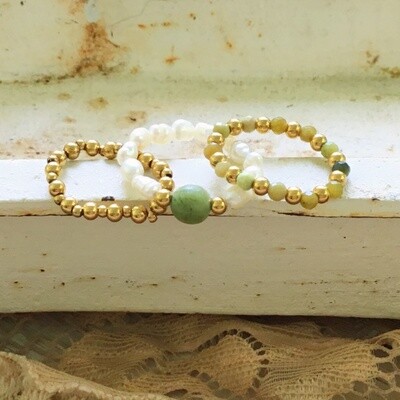 Bohemian Handmade Natural Stone Stretch Rings
