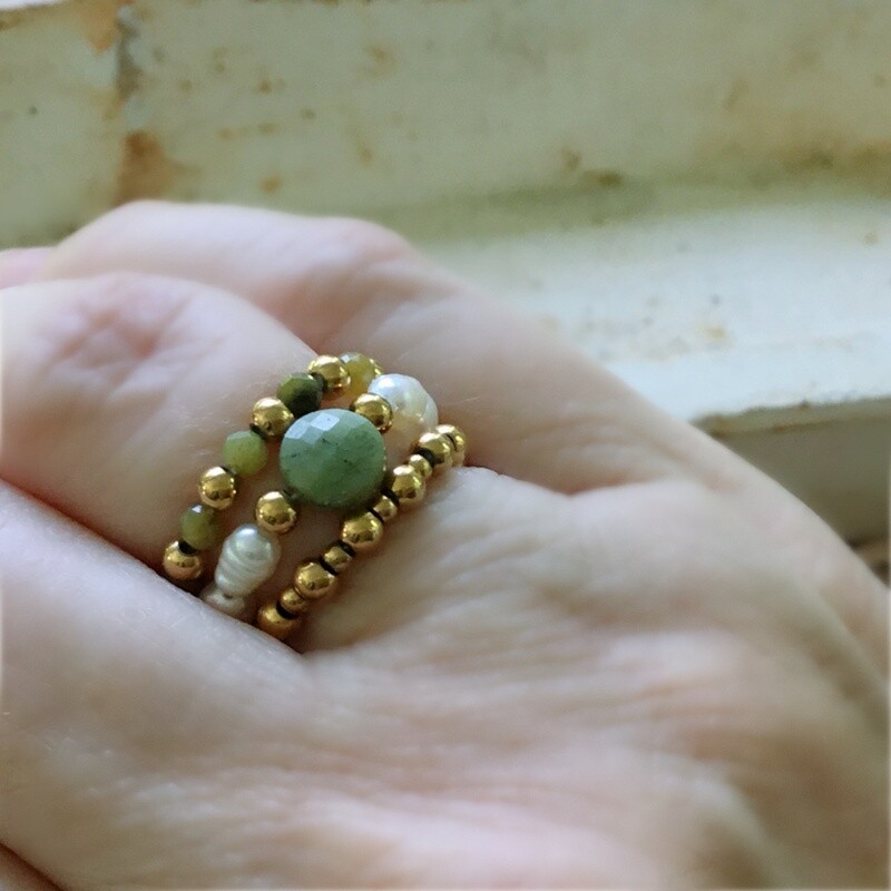 Bohemian Handmade Natural Stone Stretch Rings