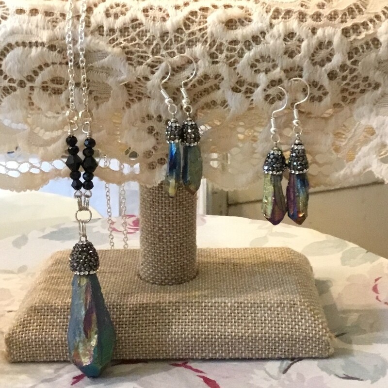 Wrapped In HOPE rainbow quartz stone EARRINGS