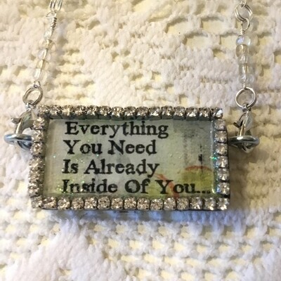 Everything You Need Altered Domino Necklace