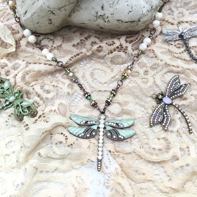She Slays Dragons Dragonfly Necklace