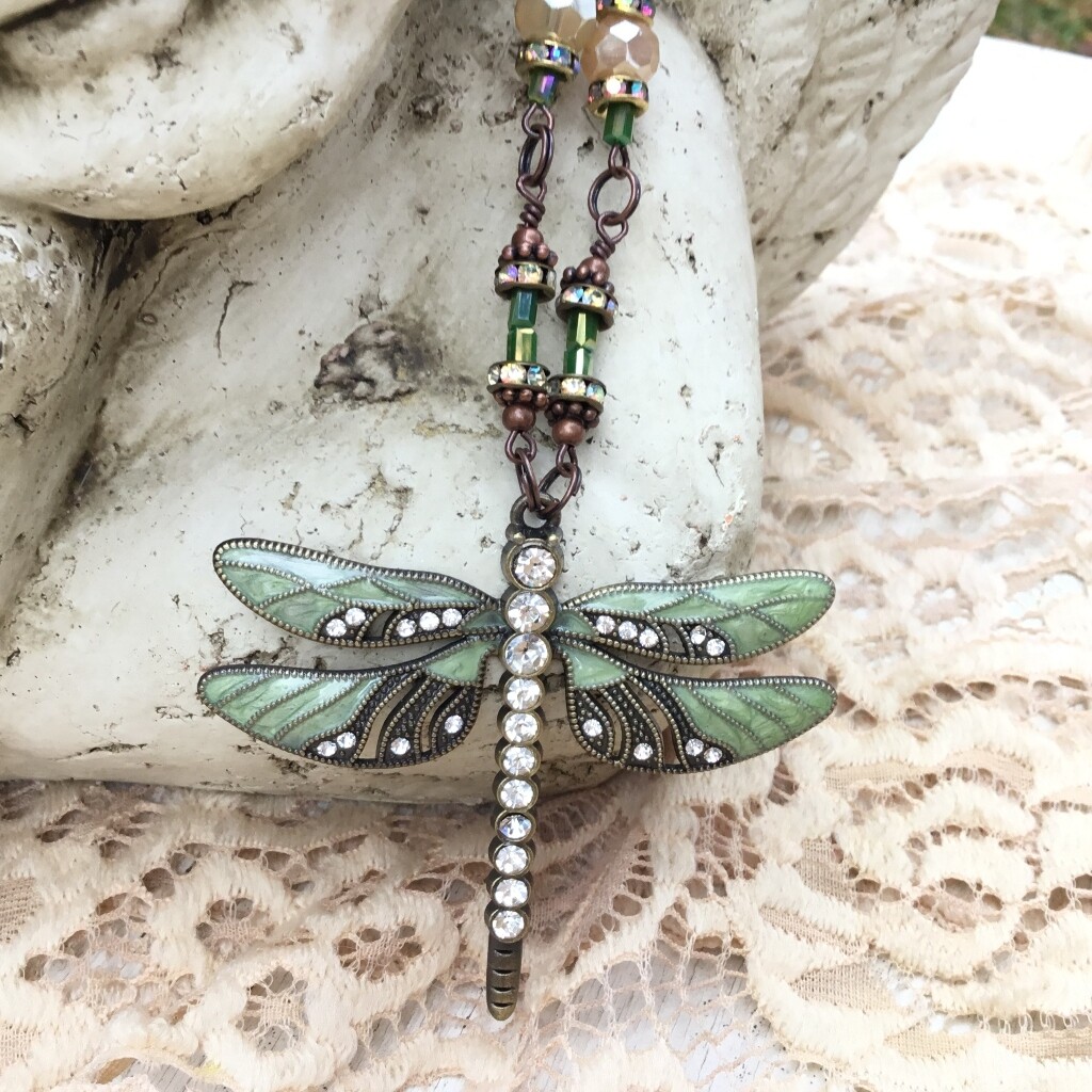 She Slays Dragons Dragonfly Necklace