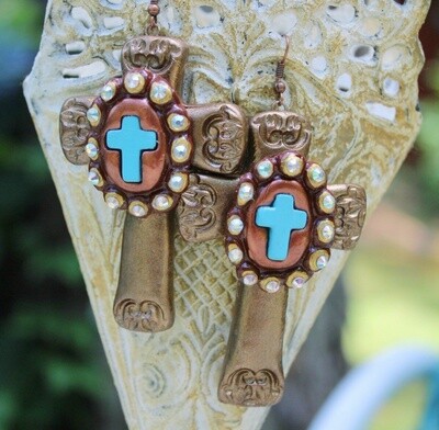 "Grace Abounds Out West" - EARRINGS - Beautiful hand-made, hand-painted earrings