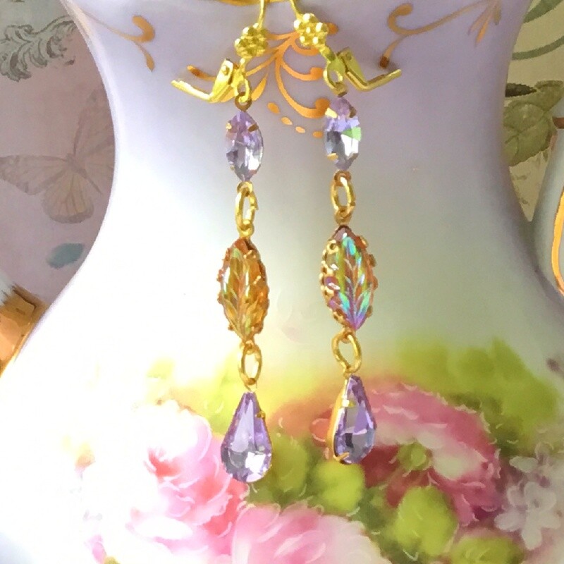 Vintage Purple Romance Earrings