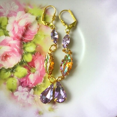 Vintage Purple Romance Earrings