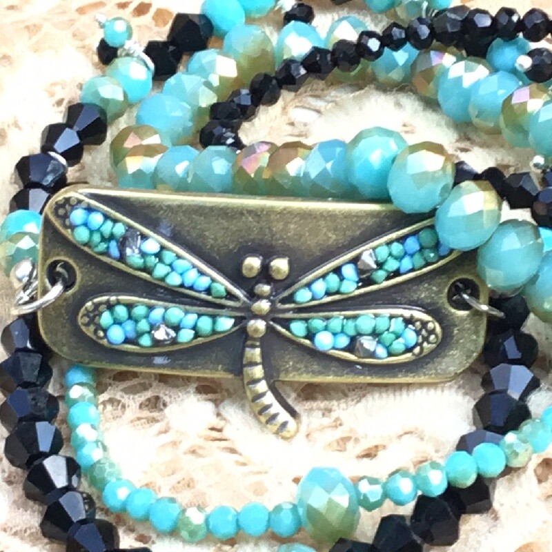 Dragonfly 5 Piece Stretch Bracelet Set