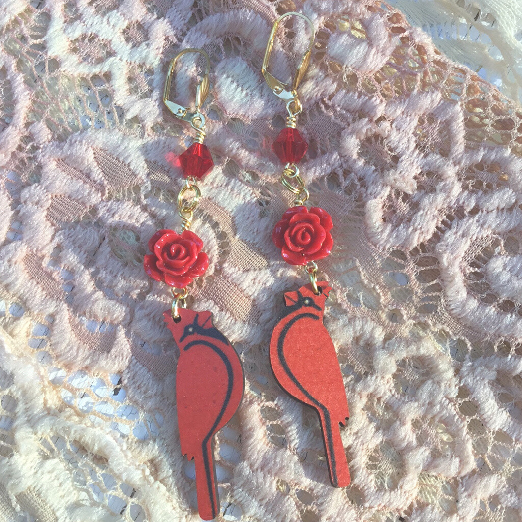 Always With You Cardinal Lever Back Earrings