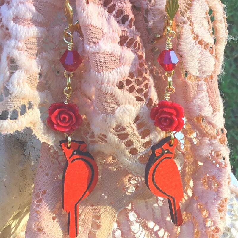 Always With You Cardinal Lever Back Earrings