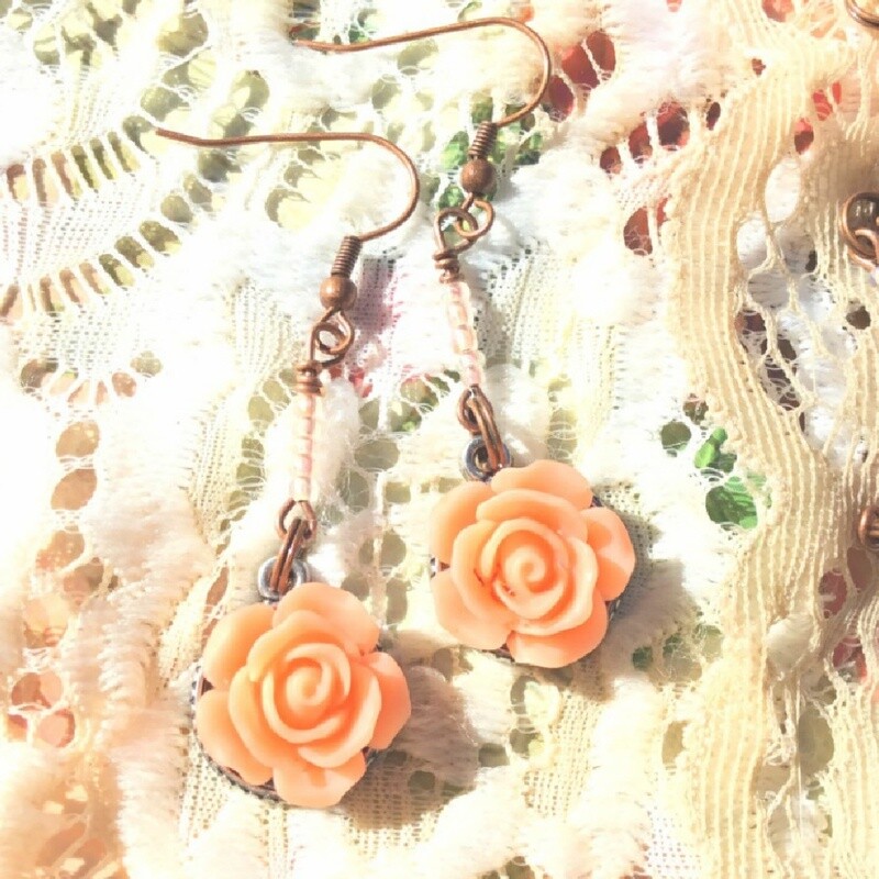 Mini Romantic Rose Earrings