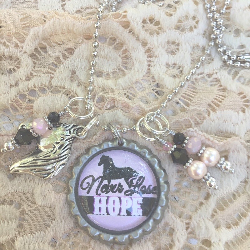 Never Lose Hope Inspirational Bottlecap Necklace