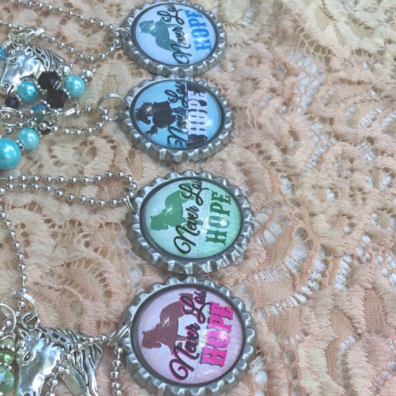 Never Lose Hope Inspirational Bottlecap Necklace