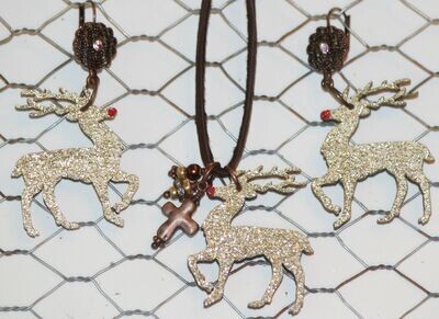 Rudolph Necklace and Earrings