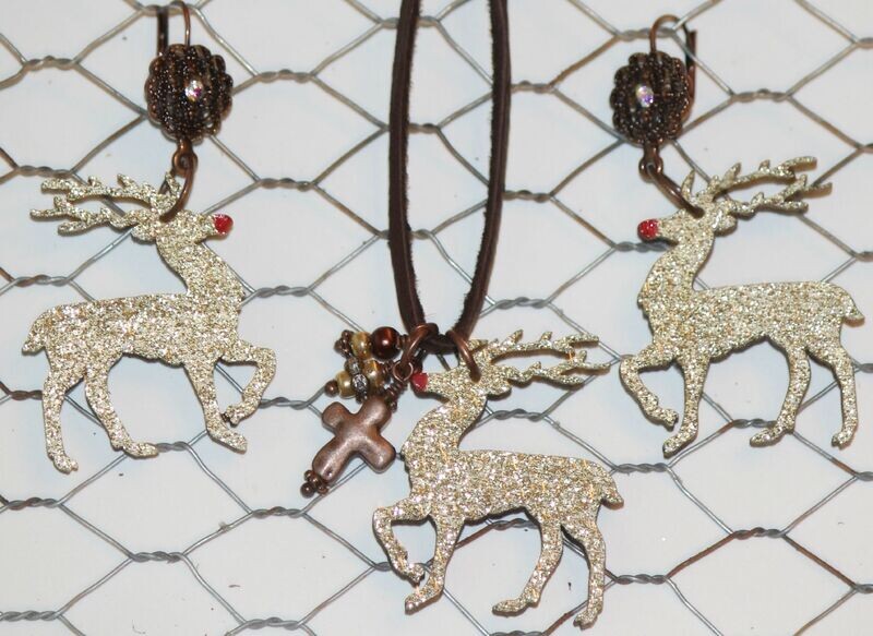 Rudolph Necklace and Earrings