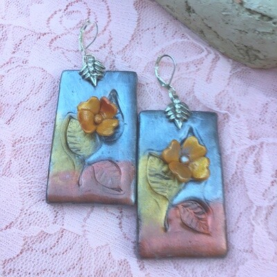 Leaves And Flowers Clay Earrings