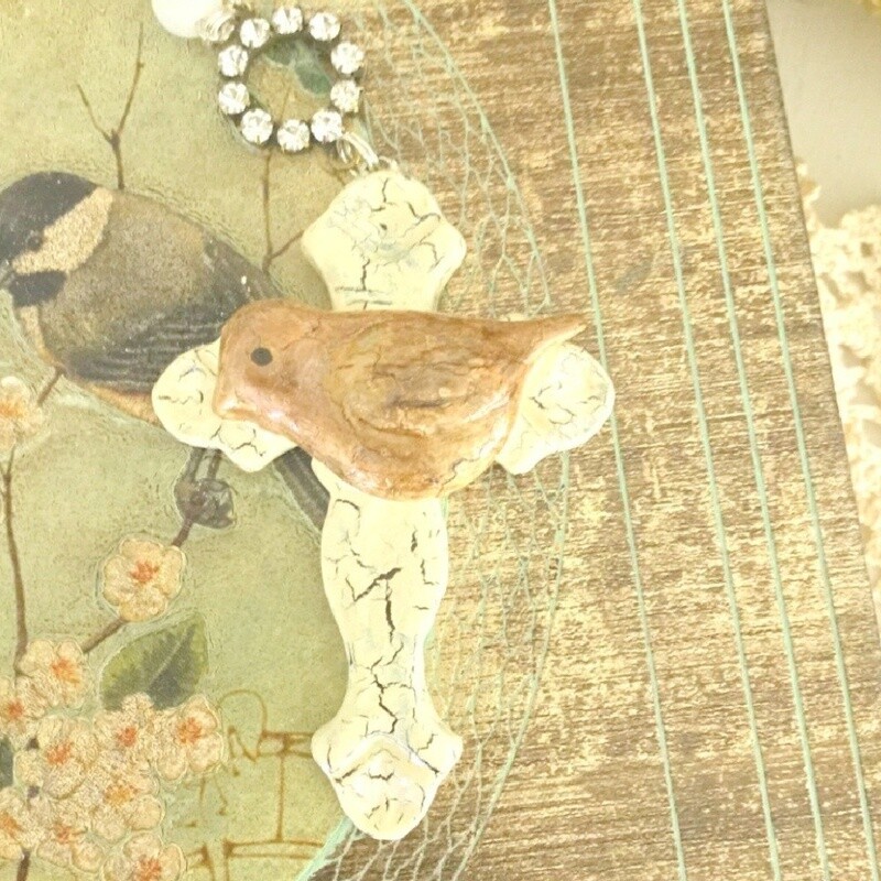 Grandma's Prayers Cross With Sweet Bird