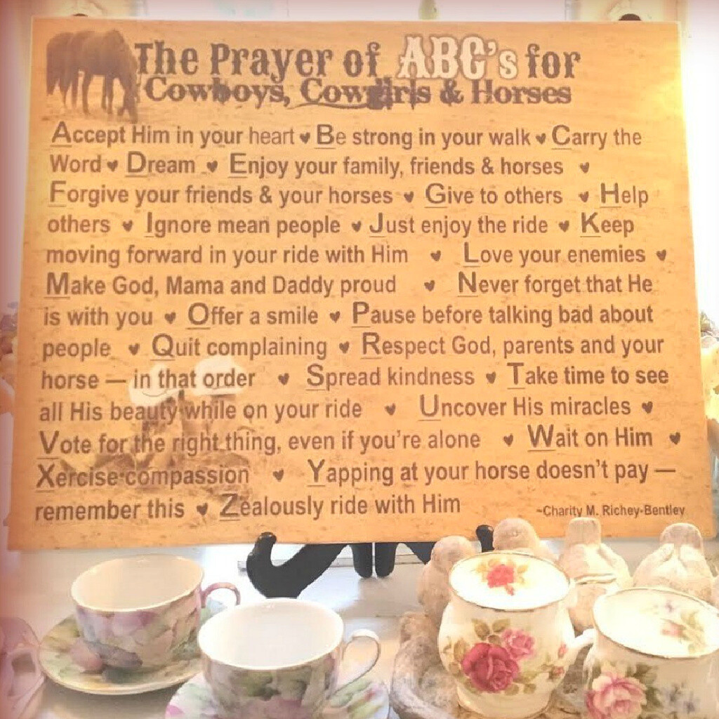 16" x 20" Wrapped Canvas of "Prayer of ABC's for Cowboys, Cowgirls & Horses"
