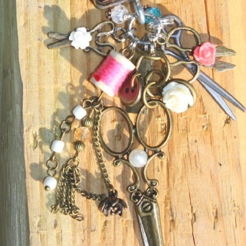 She Sews Fairy Clothes Altered Embellished Domino Necklace