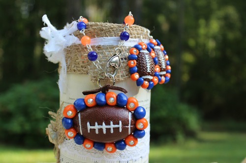 Auburn Football Clay Pendant on HAND-MADE CHAIN