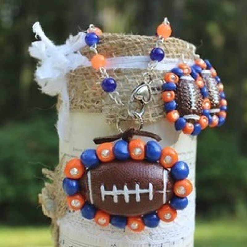Auburn Football Clay Pendant on HAND-MADE CHAIN