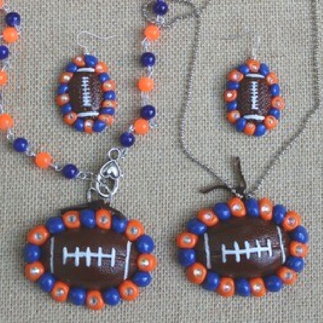 Auburn Football Clay Pendant on HAND-MADE CHAIN