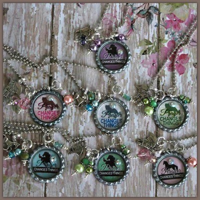 Prayer Changes Things Bottlecap Necklace